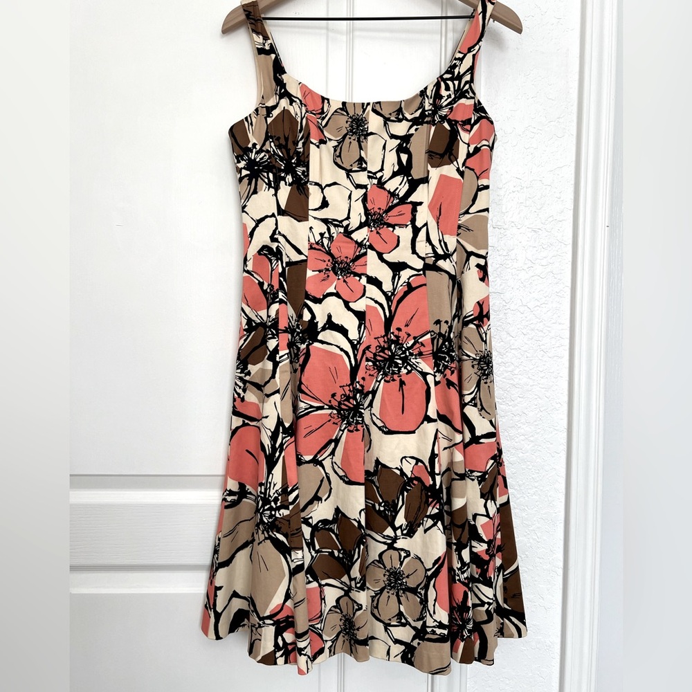Nine West Vintage Fall Tropical Floral Dress | 10